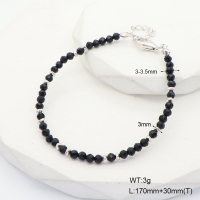 6B4002815bika-908  Black Agate  925 Silver Bracelet