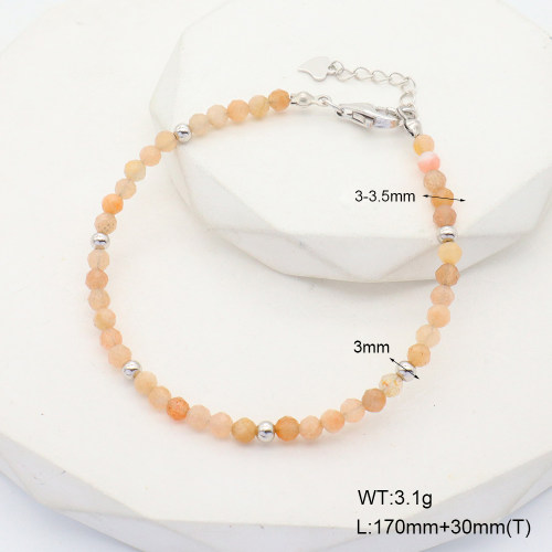 6B4002819aija-908  Sunstone  925 Silver Bracelet