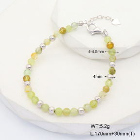 6B4002821aiov-908  Green Garnet  925 Silver Bracelet