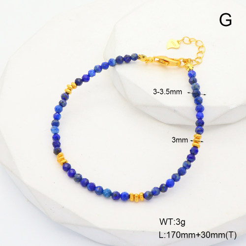 6B4002824aija-908  Lapis Lazuli  925 Silver Bracelet