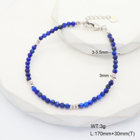 6B4002825aija-908  Lapis Lazuli  925 Silver Bracelet