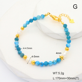 6B4002838vila-908  Cultured Freshwater Pearls & Apatite  925 Silver Bracelet