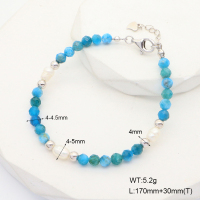 6B4002839vila-908  Cultured Freshwater Pearls & Apatite  925 Silver Bracelet