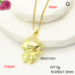 F6N407488baka-L017  Fashion Copper Necklace