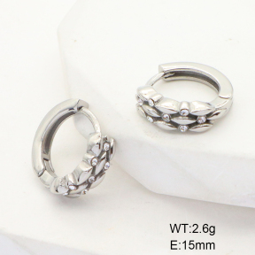 6E4003951bhia-106D  Czech Stones,Handmade Polished  Stainless Steel Earrings