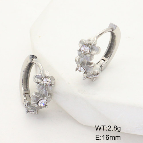 6E4003953bhia-106D  Czech Stones,Handmade Polished  Stainless Steel Earrings