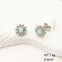 6E4003959vhhl-700  SS 316  Synthetic Opal,,Handmade Polished  Stainless Steel Earrings