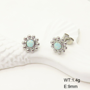 6E4003959vhhl-700  316 SS Synthetic Opal,,Handmade Polished  Stainless Steel Earrings