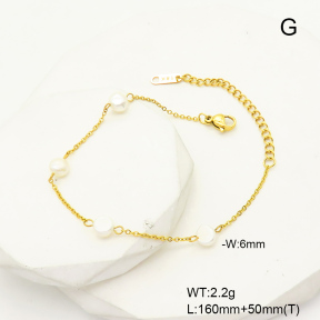 GEB000548bhva-066  Cultured Freshwater Pearls  Stainless Steel Bracelet