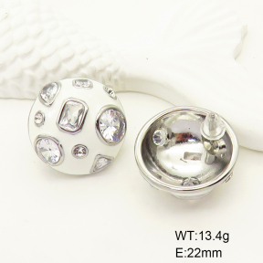 GEE001638vhha-066  Czech Stones & Zircon,Handmade Polished  Stainless Steel Earrings