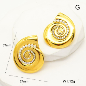 GEE001825bhia-066  Plastic Imitation Pearls,Handmade Polished  Stainless Steel Earrings