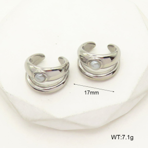 GEE001837vbpb-066  Plastic Imitation Pearls,Handmade Polished  Stainless Steel Earrings