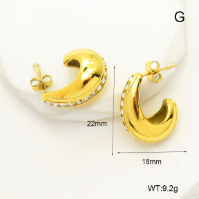 GEE001839bhia-066  Czech Stones,Handmade Polished  Stainless Steel Earrings