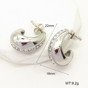 GEE001840bhva-066  Czech Stones,Handmade Polished  Stainless Steel Earrings