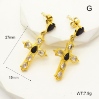 GEE001856vhmv-066  Zircon,Handmade Polished  Stainless Steel Earrings