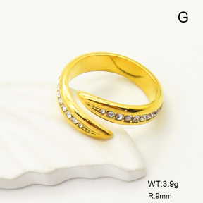 GER000965bhia-066  Czech Stones,Handmade Polished  Stainless Steel Ring