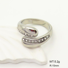 GER000968vhha-066  Czech Stones,Handmade Polished  Stainless Steel Ring
