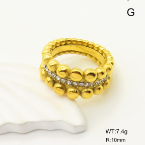 GER000973bhia-066  6-8#  Czech Stones,Handmade Polished  Stainless Steel Ring