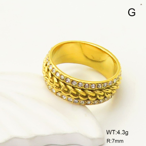 GER000977bhia-066  6-8#  Czech Stones,Handmade Polished  Stainless Steel Ring