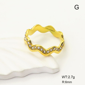 GER000980bhia-066  6-8#  Czech Stones,Handmade Polished  Stainless Steel Ring