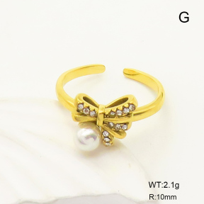 GER000985bhia-066  Shell Beads & Czech Stones,Handmade Polished  Stainless Steel Ring