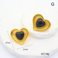 GEE001778bhia-066  Cat Eye Stones,Handmade Polished  Stainless Steel Earrings