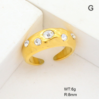 R68A3848  Czech Stones,Handmade Polished  Stainless Steel Ring