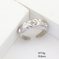 R68A3801  Czech Stones,Handmade Polished  Stainless Steel Ring