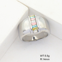 R68A3801  Czech Stones,Handmade Polished  Stainless Steel Ring