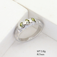 GER000913vhha-066  6-8#  Zircon,Handmade Polished  Stainless Steel Ring