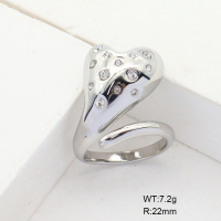 R68A3801  Czech Stones,Handmade Polished  Stainless Steel Ring