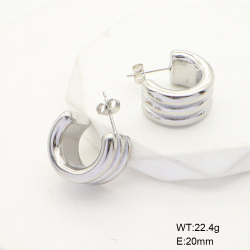 6E2006676vbnb-113D  Handmade Polished  Stainless Steel Earrings