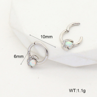 6E4004021vhkm-G034  SS 316  Czech Stones & Synthetic Opal ,Handmade Polished  Stainless Steel Earrings