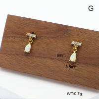 6E4004049ahlv-G034  SS 316  Czech Stones & Synthetic Opal ,Handmade Polished  Stainless Steel Earrings