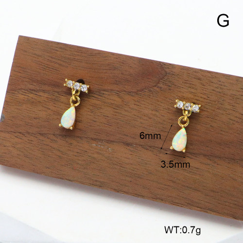 6E4004049ahlv-G034  316 SS Czech Stones & Synthetic Opal ,Handmade Polished  Stainless Steel Earrings