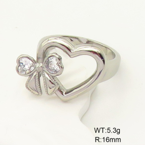 GER000858vhha-066  6-8#  Zircon,Handmade Polished  Stainless Steel Ring