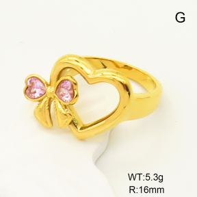 GER000859bhia-066  6-8#  Zircon,Handmade Polished  Stainless Steel Ring