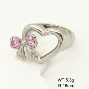 GER000860vhha-066  6-8#  Zircon,Handmade Polished  Stainless Steel Ring