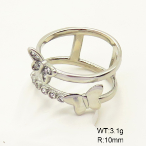 GER000871vbpb-066  6-8#  Czech Stones,Handmade Polished  Stainless Steel Ring