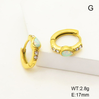 6E4003978ahpv-106D  SS 316  Czech Stones & Synthetic Opal ,Handmade Polished  Stainless Steel Earrings