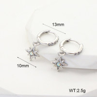 6E4004023bhkk-G034  SS 316  Czech Stones & Synthetic Opal ,Handmade Polished  Stainless Steel Earrings