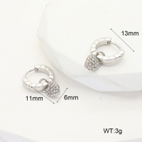 6E4004033ahlv-G034  SS 316  Czech Stones,Handmade Polished  Stainless Steel Earrings