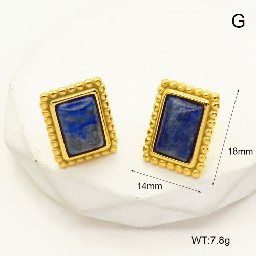 GEE001907bhva-066  Lapis Lazuli,Handmade Polished  Stainless Steel Earrings