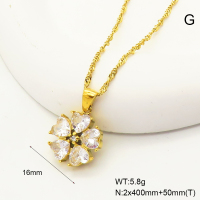 GEN001364bhia-066  Zircon,Handmade Polished  Stainless Steel Necklace