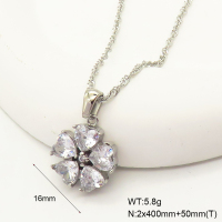 GEN001365bhva-066  Zircon,Handmade Polished  Stainless Steel Necklace