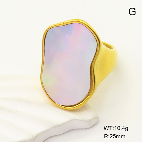 GER001007bhia-066  Shell,Handmade Polished  Stainless Steel Ring