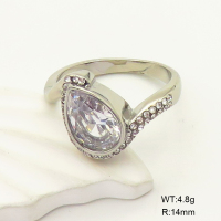 GER001014vhha-066  6-8#  Zircon & Czech Stones,Handmade Polished  Stainless Steel Ring