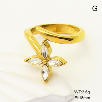 GER001017bhia-066  6-8#  Zircon,Handmade Polished  Stainless Steel Ring