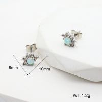 6E4003992vhha-106D  SS 316  Czech Stones & Synthetic Opal ,Handmade Polished  Stainless Steel Earrings