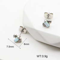 6E4004011vhha-106D  316 SS Czech Stones & Synthetic Opal ,Handmade Polished  Stainless Steel Earrings